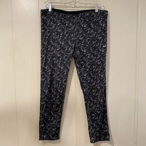 Nike Dri-Fit Men’s XL Compression Leggings Black Gray Patterned Tights